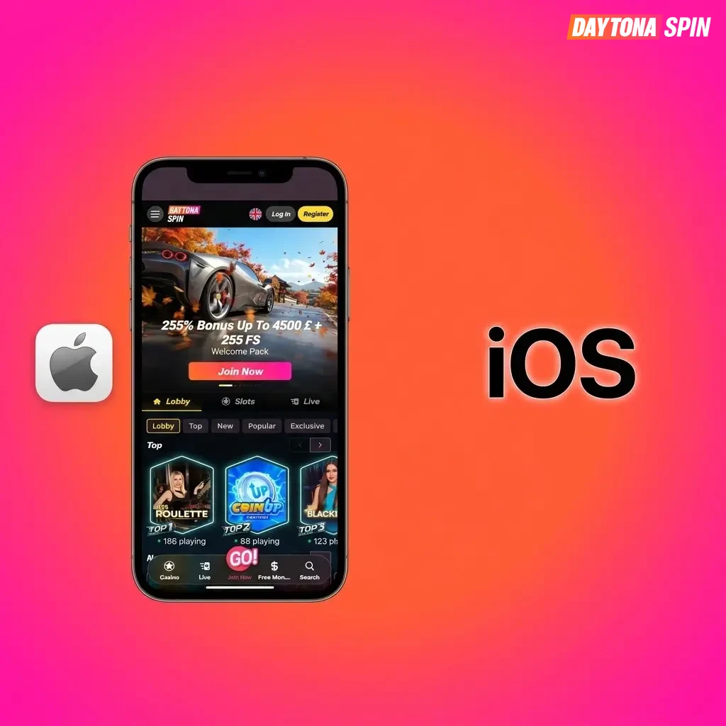 Daytona Spin iOS app download guide for iPhone and iPad running iOS 13.0 or later via the App Store