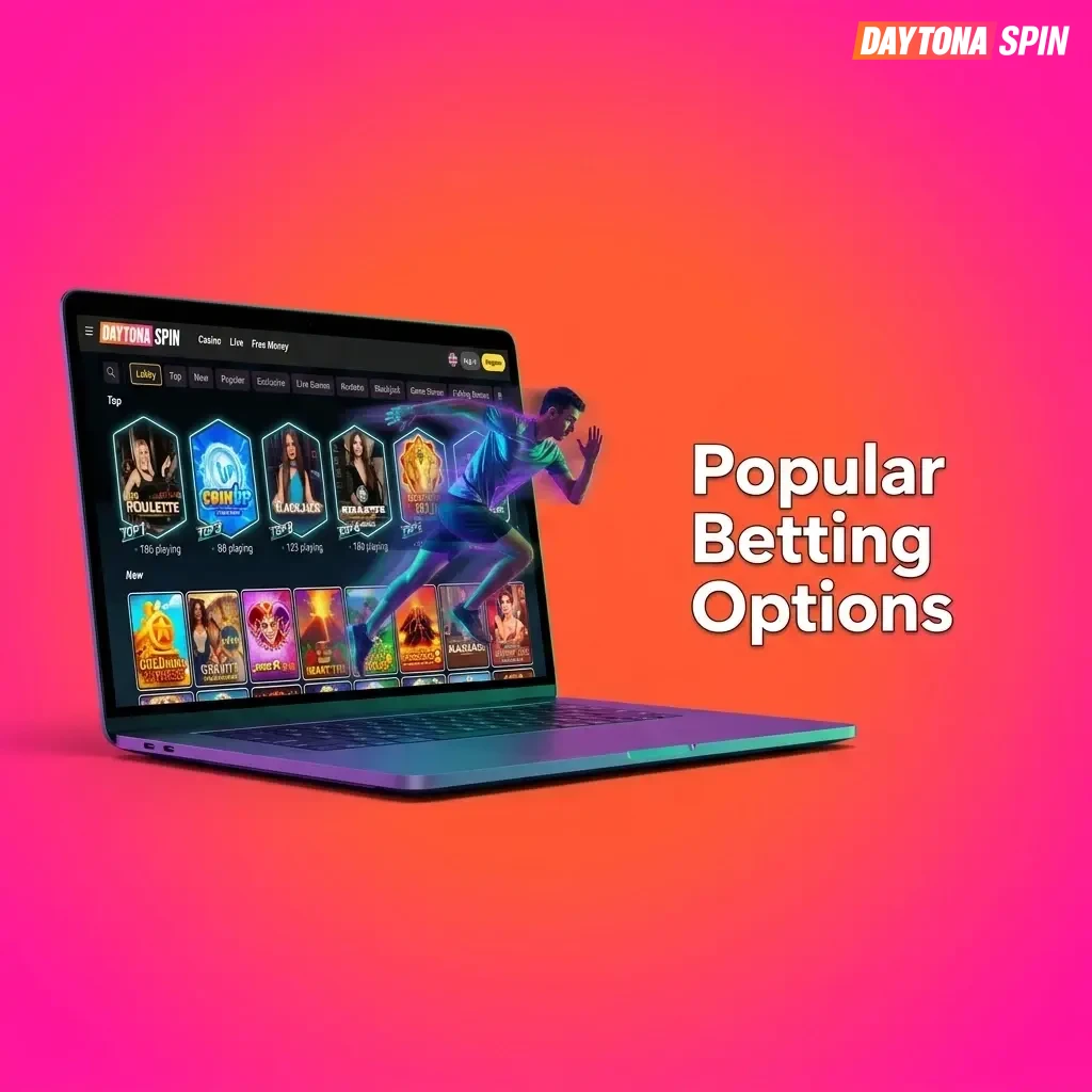 Daytona Spin betting options including pre-match line betting, live betting, and multi live combined selections