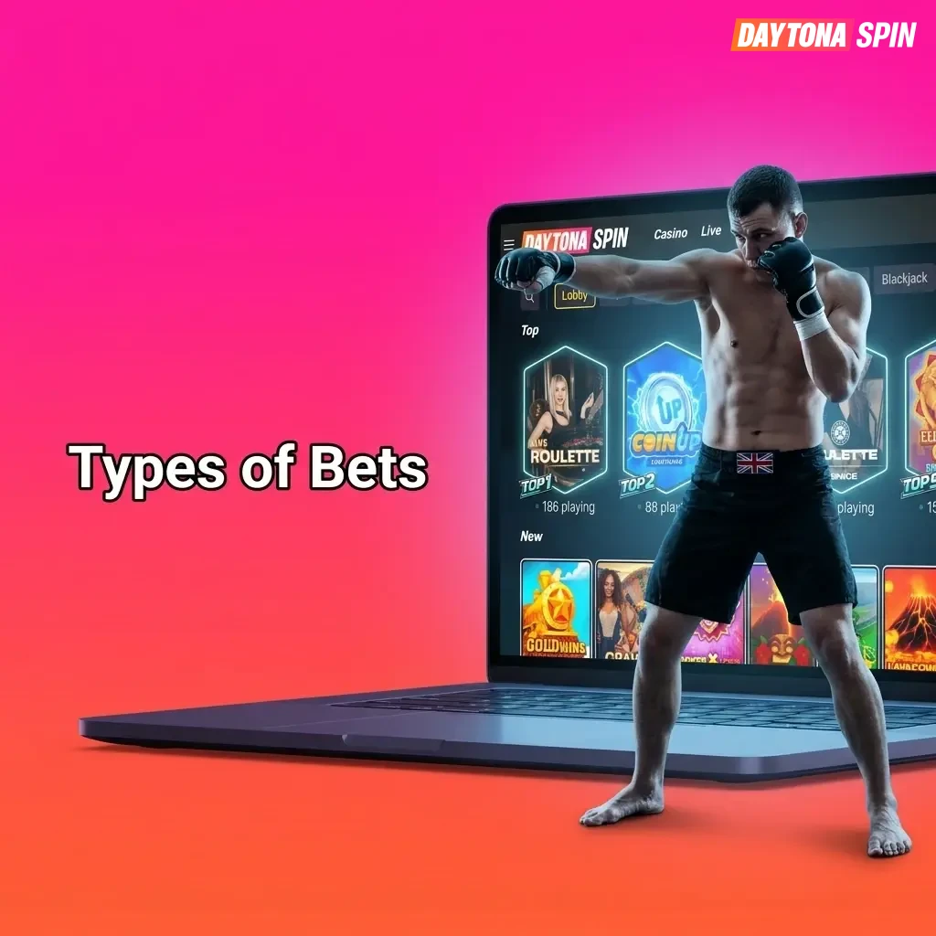 Diagram showing types of bets including single, accumulator parlay, and system bets with descriptions of each structure